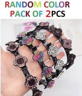 DeeKay Braid Accessories Hair Sectioning Clamps Sparkling Crystal Stone Braided Hair Band