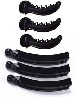 SABRAKAR Combo of 3 Small hair clips and 3 Long Banana Cluchers Banana Clip