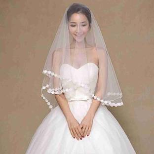 Unique bridal Short veil Wedding veil with front layer Head Band