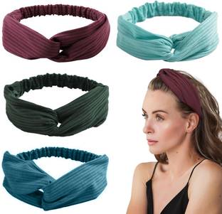 sannidhi 4 Pack Stretch Headbands Women Non Slip Wide Head Band for Women Sports Headband Hair Band