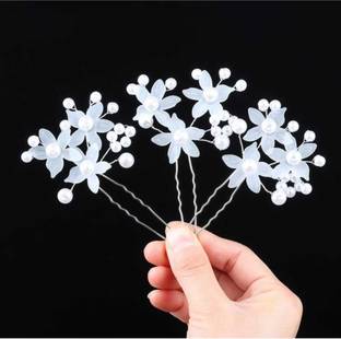 Fascinating Bridal Wedding Hair Pins Clip Silver Sparkly Rhinestones Flower Hair Pin
