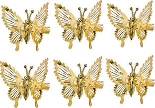 Fezzalo 6 Pcs Premium 3D Moving Metal Butterfly Hair Claw Clips for Girls, Women & Girls Hair Claw