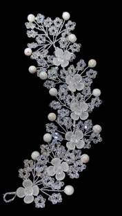 SYZ White Tiara Bun Clip