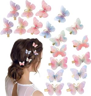 CHIKICHOO 12 PCS Butterfly Hair Clips for Teens Women, Glitter Hair Jaw Clips Hair Clip