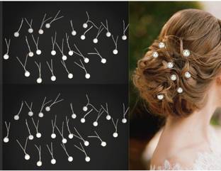 OLLIVOO 48 Pc Wedding Pearl Hair Bun Wire Bridal Pearl Hair Accessories Hair Pin