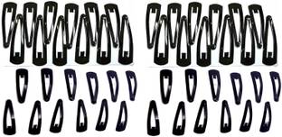 MANODHRUVA Combo Of 24Pcs Small & 24pcs Big Black Metal Tic Tac Hair Clips, Total 48 clips Tic Tac Clip