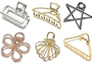 DEEGLO Metal Clutchers Pack of 6 Pies For Girls and Women Hair Accessories Hair Claw