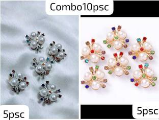 KVY COLLECTION Hair accessories for women wedding(10psc) velcro hair clips mini flower Hair Tattoo/Sticker