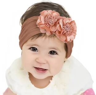 SYGA Flower Double Soft Stretchable Nylon Headband for Newborn Infant Toddlers Baby Head Band