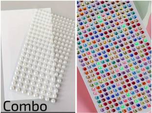 KVY COLLECTION Hair Accessories combo(2sheets)for women & Girls Decoration Pearl Tattoo/Sticker Hair Tattoo/Sticker