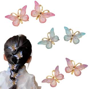 barakath (6 Pieces) Beautiful Color Mini Butterfly Hairpin Women and Girls Hair Clip