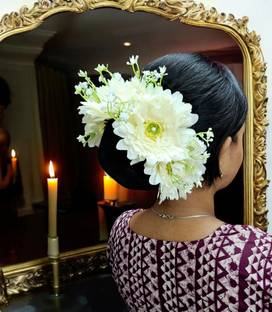 BengCraft Artificial Flower Gajra Gagra Bridal Jasmine Gazra Wedding Gerbera Gajara Gypsy Hair Accessory Set