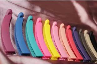 Rubela 12 pcs- Banana Hair Clips Hair Catch Banana Clip for Women & Girls (Multicolor) Banana Clip