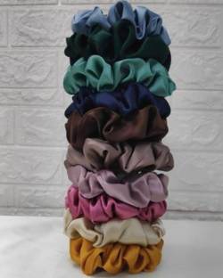TIVRA Premium Silk Scrunchies (Combo of 10) Rubber Band