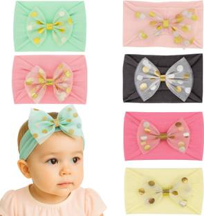 HOMEMATES fancy multicolor headband Flower hair headband new born baby girls kids hairband headbands elastic hair accessories set 6 pcs with gift box Head Band