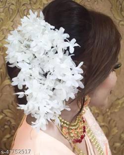 Sarthak creations WHITE GAJRA Hair Accessory Set