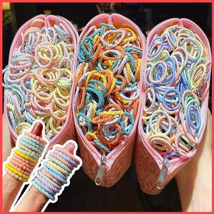 Fashion Fitoor Colorful Elastic Rubber Bands for Women Girls and Kids Baby Hair Accessories(100 Rubber Band