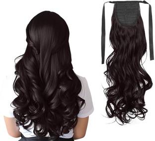 D-DIVINE Hair extensions for women, Ribbon 24" Wavy Hair Extension Natural Brown Hair Accessory Set