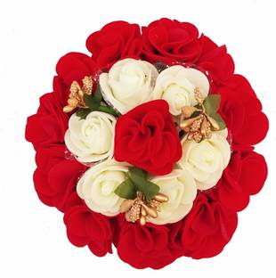 Shining Angel Stone Mulit-Flower Bridal Wedding Hair Extension Bun