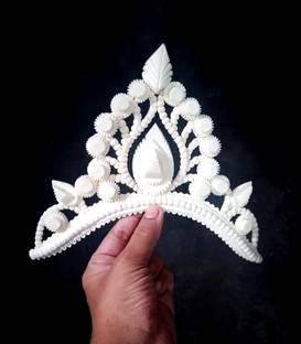 BengCraft Bengali Wedding Bridal Shola Crown Mukut Topor Sola Biyer Sithi Mutuk Hair Accessory Set
