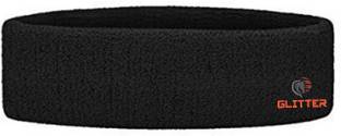 Glitter Non Slip Moisture Wicking Work Out Cotton Head Band For Men's & Women's Sweatband for Workout/ Sports Fitness/Exercise/Training/Running/Yoga- Pack of 1(Black) Head Band