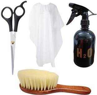 Doberyl 4 Pcs Hair Cutting Scissor 500ml Sprey Bottles Duster Brush Barber Cape/Aprons Hair Accessory Set