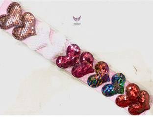 DEEGLO New Heart Shaped Sequence Hair Pins Designer Collection Stylish Wide Embellished Hair Clip, Pin,Hair Brooch for Girls and Women Hair Clip Hair Clip