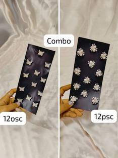 KVY COLLECTION Hair accessories for women wedding(24psc) velcro mini flower & hair clips Hair Tattoo/Sticker