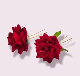 Fashion Crazz Handmade Bride Rose Floral Juda Pin U-shaped Hair Fork Wedding Hair Pin