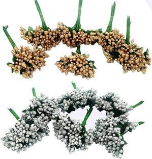 Crystal zone Artificial Pollen Flower for Tiara and Jewelry Hair Clip