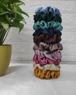 ALENE Silk Scrunchies (Combo of 10) Rubber Band