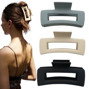 krelin Square Claw Clips, 3.5" Medium Non-slip Hair Clips, Rectangular Claw Hair Hair Claw