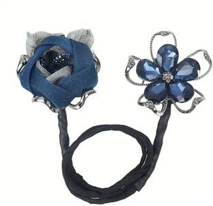 Ashkash 1pc Crystal Flower Lazy Hair Curler Deft Bun Maker Bun Clip