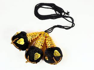 yasbavu Bharatanatyam Gold Plated Jada Kunjalam Hair Accessory Set
