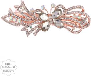 Rubela Crystal Stone Butterfly Hair Back Clip Pin Barrette Buckle Clutcher Women Girl Hair Clip