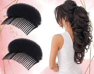 Chanderkash 2 Pcs Women Bump It Up Volume Hair Base Styling Comb Clip Invisible Puff Maker Bun Clip