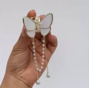 ashlyn creations 521-WHITE marble Butterfly Hair Claw Hair Accessories For Girls and Women Hair Clip