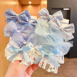 SYGA 10 Pcs Floral & Lace Bow Hair Tie Rope Set for Girls & Women - Sweet Princess Rubber Band