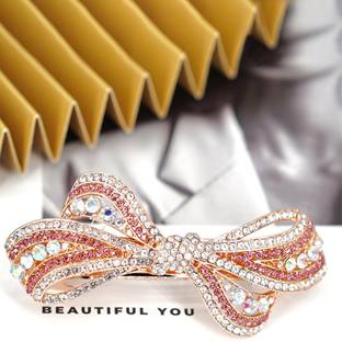 YELLOW CHIMES Women Hair Barrette Clips for Girls Crystal Hairclips French Barrette Hair Clip