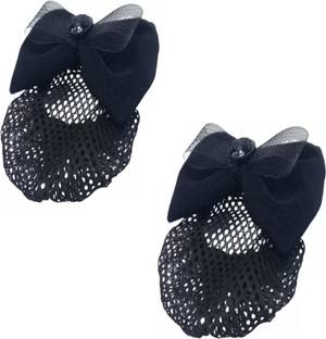 Q8 Twinkle Women Bow Juda Net Barrette Hair Clip With Hair bun Cover net / Set Of 2 Bun