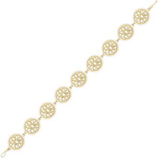 zubsha Gold Plated White Kundan Studded Maatha Patti Hair Chain