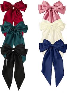 VIRAMA Ribbon Bowknot Bun Ponytail Holder Accessories for Women Lady Girl Hair Band