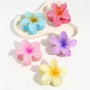Alucia Flower Strong Grip Non-slip Hair Clutcher for Girls Pack of 4 Hair Claw (SU3) Hair Claw