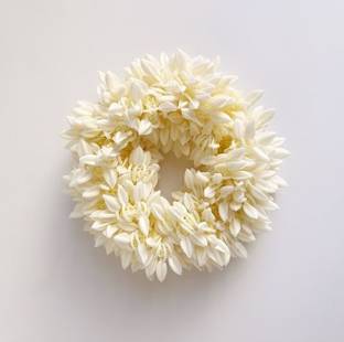 D-DIVINE (Pack Of 2) Hair Mogra Scented Rubber Band Gajra Hair Accessories (White) Bun