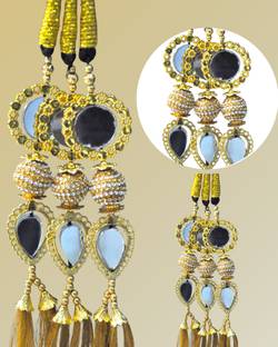 Sunduseva Royal Bridal Paranda with Mirrors & Beads Women Hair Accessory Braid Extension