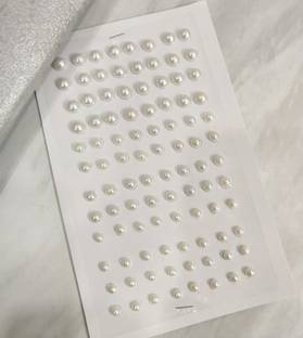 ohgirlaccessories Pearl Stick-on One pack 4 different Size stick-on Hair Accessories for Parties Hair Tattoo/Sticker