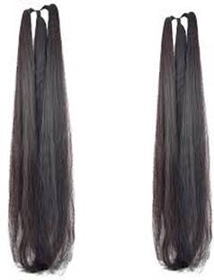 Arosha Attractive black parandi for a women and girls pack of 2 Braid Extension