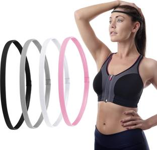 ELEPHANTBOAT 4Pcs Elastic Sports Headband for Men Women Stretchy Non-Slip Athletic Headbands Head Band
