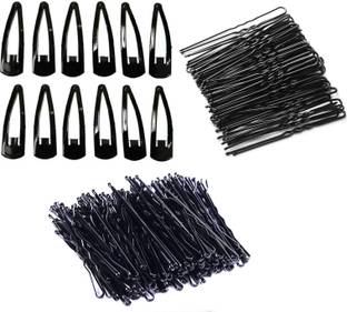 Ghelonadi Hair Pins U-Pins Hair Clips Black Metal Combo Set Wedding Hair Styling Tools Accessories for Girls & Women 50-Pcs U-pin and 50 PCS Pins and 12 PCS Hair Clips Hair Clip
