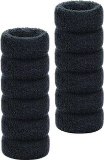Diversa Thick Hair Black Elastic Rubber Band, Ponytail Holder for Women, Pack of 6 Rubber Band